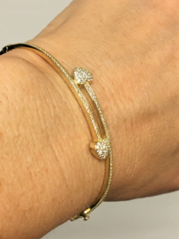 14 K Gouden Slaven Armband Briljantgeslepen Zirkonia