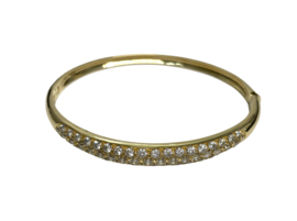 18 Karaat Gouden Bangle Heldere Briljant Geslepen Cubic Zirkonia - 19,9 g