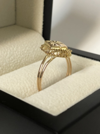Antiek Gouden Gravé Markies Ring