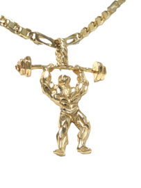 14 K Gouden Hanger  Bodybuilder - 4,2 cm