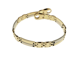 14 Karaat Bicolor Gouden Schakel Armband - 21 cm / 18 g / 8 mm