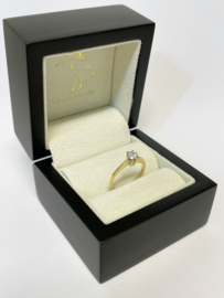 14 K Gouden Solitair Ring 0.46 ct Briljant Geslepen Diamant G-VVS1