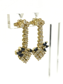 18 K Gouden Oorhangers Saffier / Zirkonia - 10,1 g