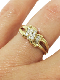 14 Karaat Gouden Strik Ring 0.40 ct Diamant H/SI
