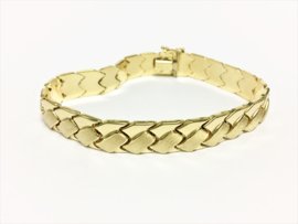 14 K Gouden Schakel Armband (Plat/Gematteerd) - 19,5 cm / 16,1 g