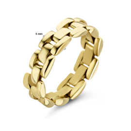 14 K Gouden Schakel Ring - Flexibel / 5 mm Mt 17.75