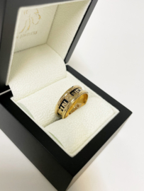 Handgemaakte 18 K Gouden Antieke Engelse Memory Ring 1941 - London