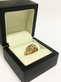 14 K Tricolor Gouden 3-Band Ring - 5,2 g / 16 mm
