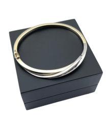 14 Karaat Bicolor Gouden Slag Armband - 12.5 g / Draaglengte ca 18 cm