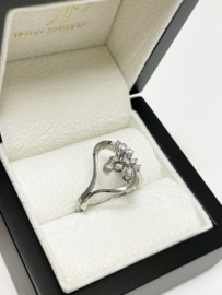 18 K Gouden Fantasie Design Ring 0.30 Crt Briljant Geslepen Diamant