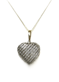 14 Karaat Gouden Hanger ca 0.20 ct Briljant Geslepen Diamant - Hart