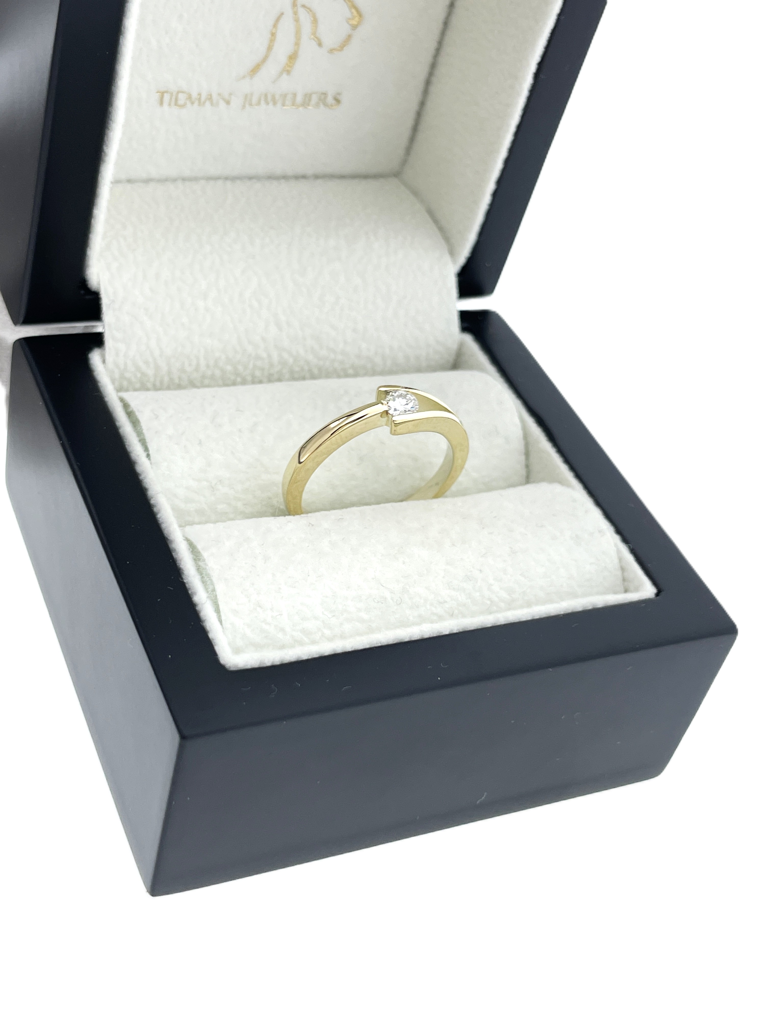 14 Karaat Gouden Fantasie Ring 0.15 ct Briljant Geslepen Diamant G/VS2