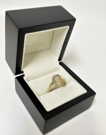 14 K Gouden Fantasie Slag Ring 0.15 ct Briljant Geslepen Diamant G/VS