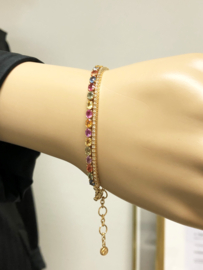 Just Jewels Rainbow 18 K Gouden Armband 0.73 crt Diamant / 6,74 crt Saffier