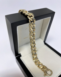 14 Karaat Massief Gouden Gourmet Schakel Armband - 22 cm / 37.55 g / 8.5 mm