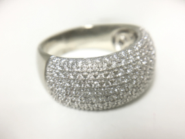 14 K Witgouden Pavé Ring 0.75 crt Briljantgeslepen Diamant - Diamond Point