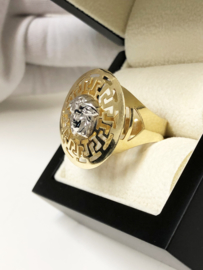 Grove 14 K Gouden Ring Medusa Versace Motief - 2,5 cm