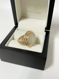 AL CORO 18 K Rosé Gouden Ring Roos Geslepen Maansteen - 12,87 g