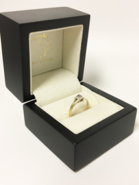 14 K Antiek Bicolor Gouden Ring 0.05 crt Roosgeslepen Diamant