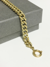 14 K Gouden Gourmet Schakel Armband (hol)  - 21 cm
