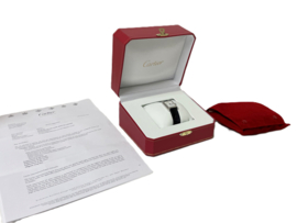 Must de Cartier Tank Quartz White Arabic Dial Zilver - Deployant 2416