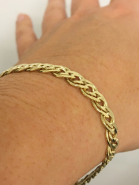 14 K Gouden Fantasie Schakel Armband - 21,8 cm / 11,2 g