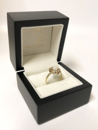 14 K Antiek Bicolor Gouden Rozet Ring Cultivé Parel