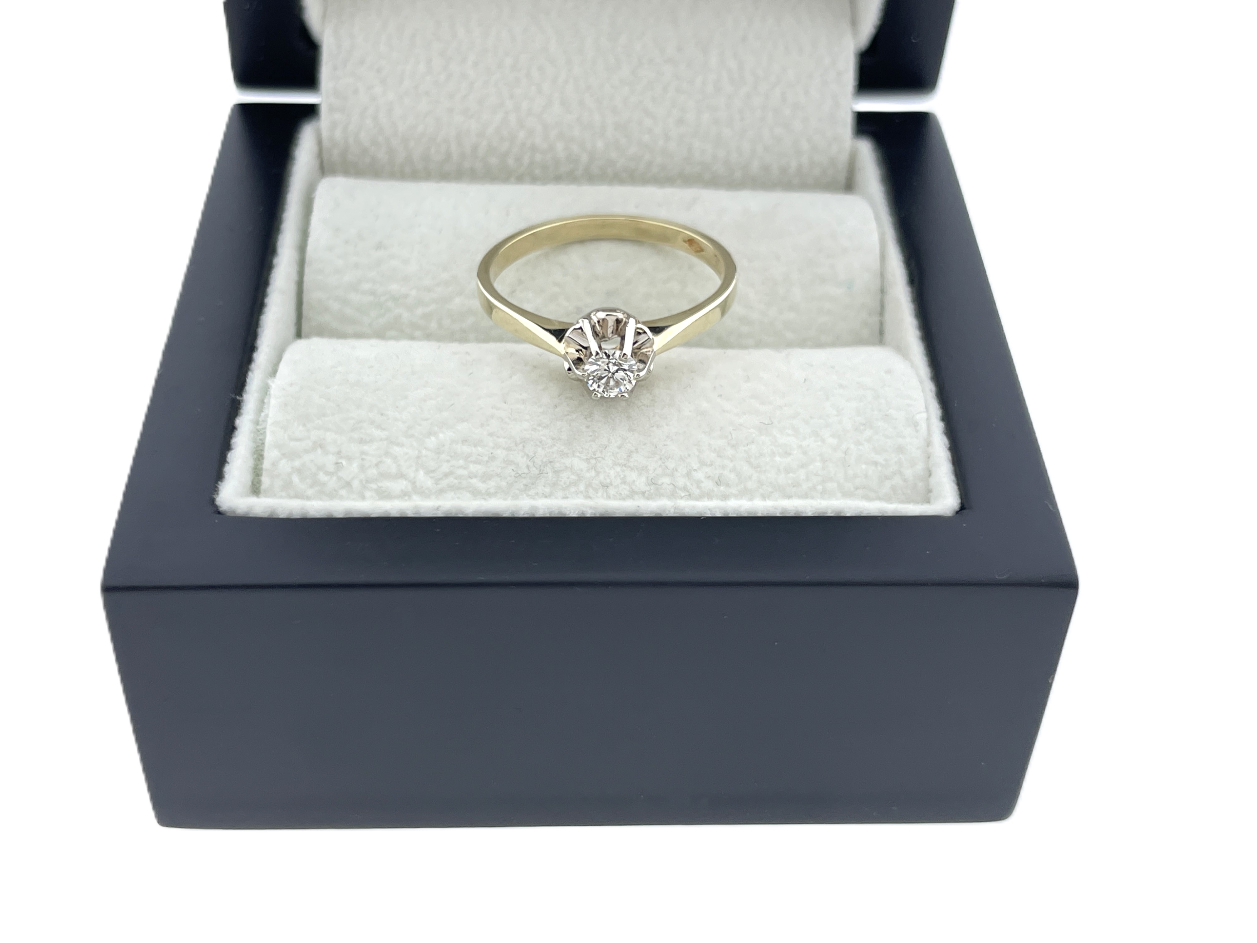 Diamonde 14 Karaat Gouden Solitair Ring 0.15 ct Briljant Geslepen Diamant G/VS2