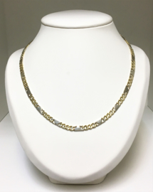 14 K BIcolor Massief Gouden Fantasie Schakel Ketting - 50,5 cm / 37,1 g