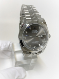 Rolex Oyster Perpetual Datejust 41 mm Grey Diamond Dial 126300 Full Set 2019