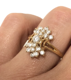 14 K Rosé Gouden Fantasie Ring Briljant Geslepen Cubic Zirkonia