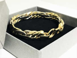 14 K Bicolor Gouden Schakel Armband - 20,5 / 29,58 g