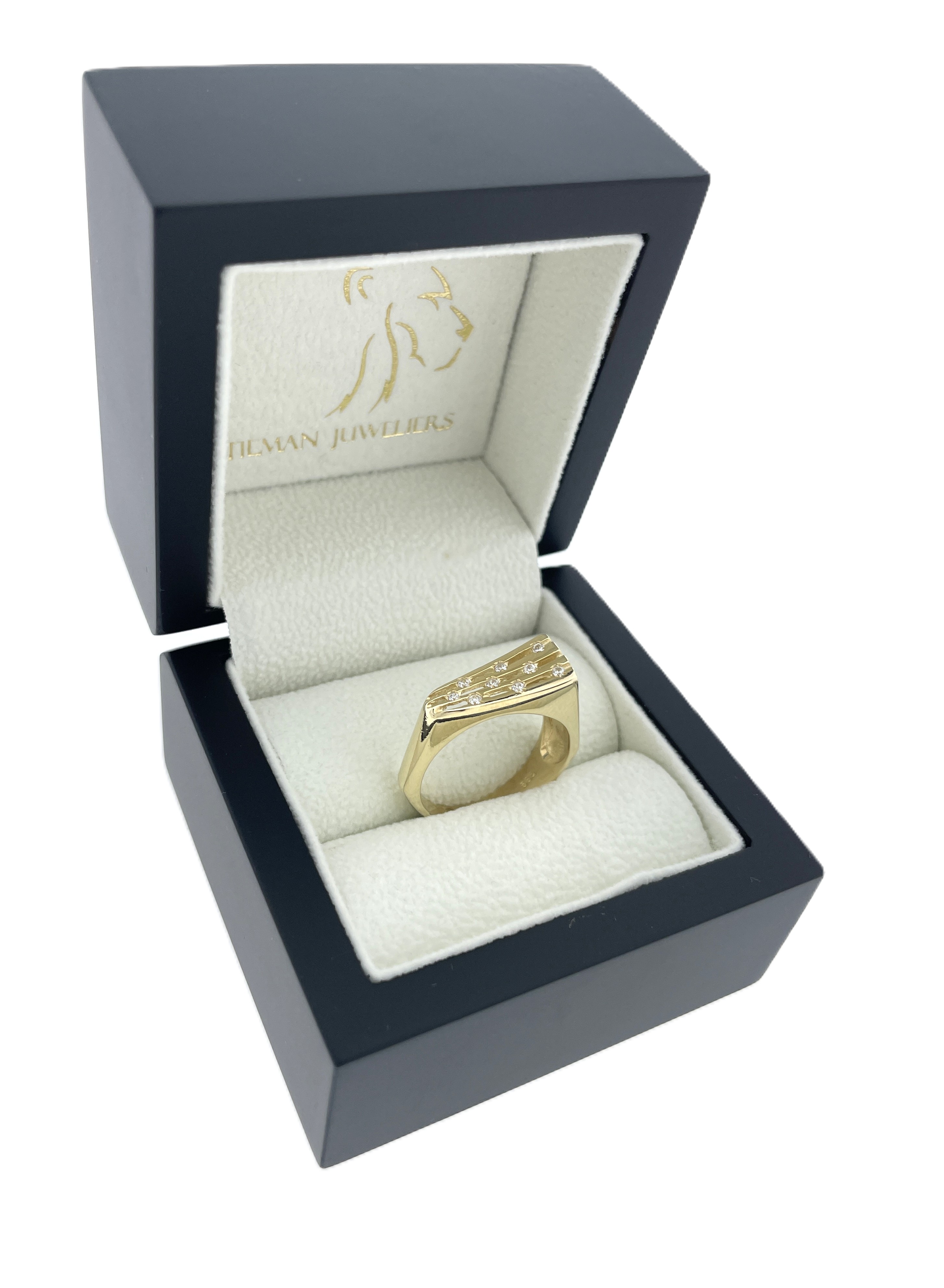 14 Karaat Gouden Fantasie Ring Briljant Geslepen Zirkonia