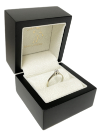 Diamonde Witgouden Solitair Ring 0.10 ct Briljant Geslepen Diamant G/VVS