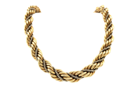 18 Karaat Bicolor Gouden Koord Kabel Collier - 43.5 cm / 53.4 g / 9 mm / Italië