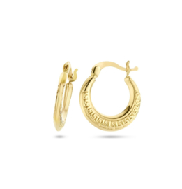 Geelgouden Creolen Oorringen Lapide Versace Motief - 14.3 x 1.6 mm