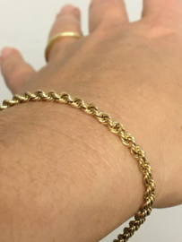 14 K Gouden Koord Armband - 22,5 cm / 7,9 g