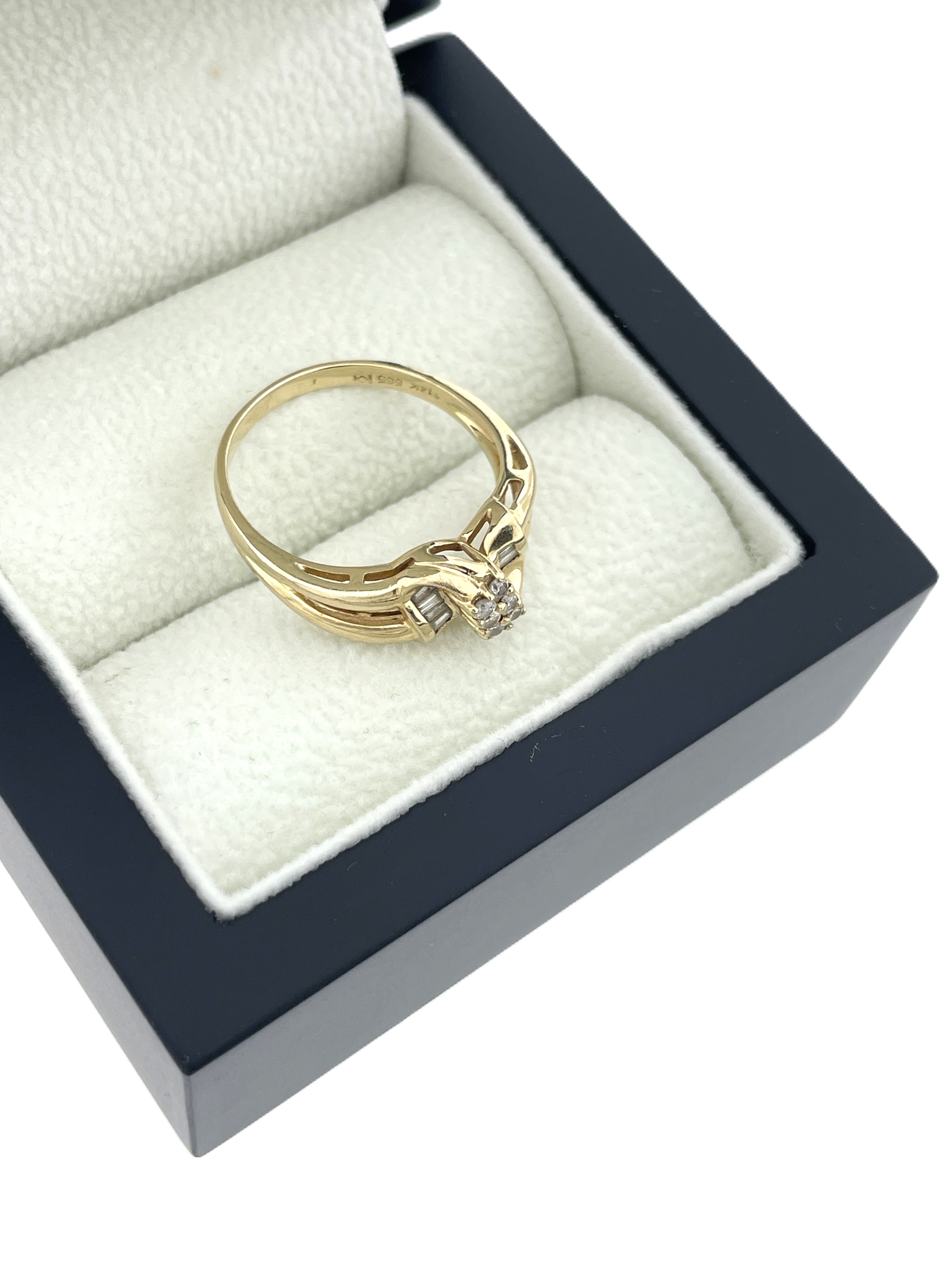 14 Karaat Gouden Strik Ring 0.40 ct Diamant H/SI