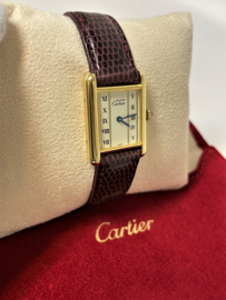 Must de Cartier Tank Quartz Gold Roman Dial Midsize Incl Cartier Garantie