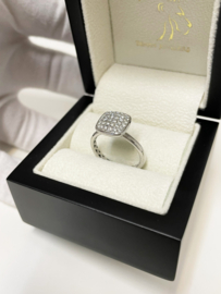 Tirisi Jewelry 18 K Witgouden Wafel Ring 0.35 crt Briljant Geslepen Diamant