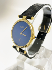 Cartier Le Must Vermeil Ronde Large Lapis Lazuli Dial Quartz