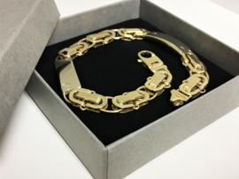 Grove 14 K Bicolor Gouden Konings Armband - 23,5 cm / 43,05g