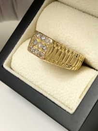 18 K Massief Gouden Heren Rolex Ring 0.50 Diamant F/IF - 17,25 g