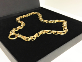 18 K Tricolor Gouden Anker Slot Collier - 43,5 cm / 23,6 g