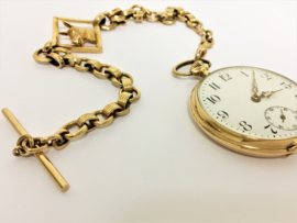 Antiek 14 K Gouden Horloge Ketting Paard -  ca 1920