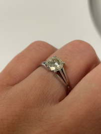 14 K Witgouden Solitair Ring 1.25 Crt Briljant Geslepen Diamant K -  SI3