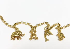 14 K Gouden Kinder Jasseron Armbandje Bedels - 14 cm