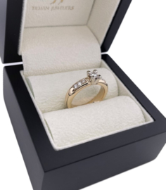 Massief Gouden Ring Pas Diamonds 0.35 ct Briljant Geslepen Diamant