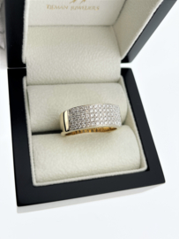 14 Karaat Massief Gouden Band Ring Heren 0.75 ct Briljant Geslepen Diamant - G/VS