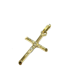 14 K Gouden Hanger - Kruis met Jezus Figuur 3,2 cm